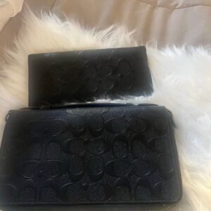 Black Embossed Women's Bag Set